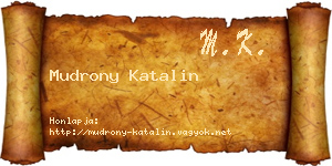 Mudrony Katalin névjegykártya